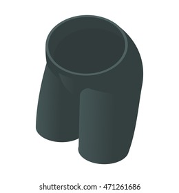 Black tight cycling shorts icon in cartoon style on a white background