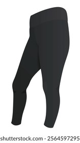Black tight pants leggings. vector illustration