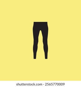 Black tight pants leggings vector illustration on yellow background