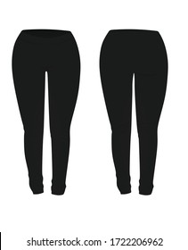 Black tight pants. vector illustration