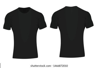 Black tight t shirt. vector illustration