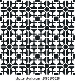 Black tile decor with interesting ornaments. Vector tiles are repeating and geometric.