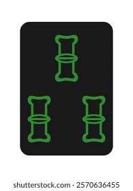 Black tile mahjong tile single icon three lines