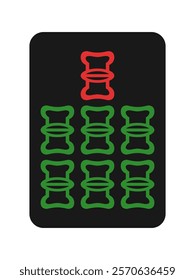 Black tile mahjong tile single item icon seven ropes