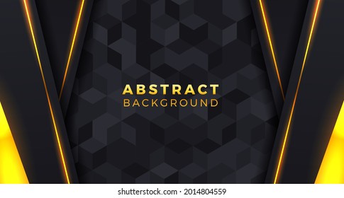 black tile pattern concept sharp geometric luxury background for game and elegant with golden color