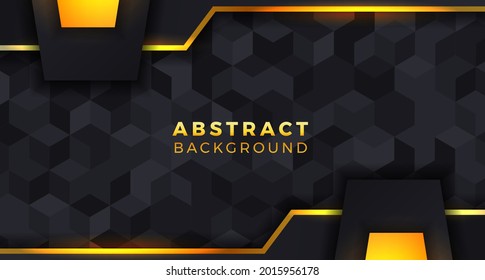 black tile pattern concept sharp geometric luxury background for game and elegant with golden color