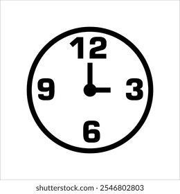 Black Time Clock icon eps10