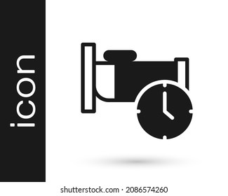 Icono de Tiempo Negro para dormir aislado en fondo blanco. Zumbido somnoliento. Estilo de vida saludable.  Vector