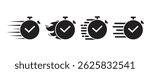 Black time speed icons for fast visuals