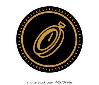black timer icon sport equipment tool utensil image vector 