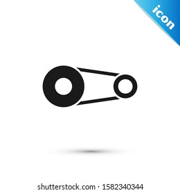 Black Timing belt kit icon isolated on white background.  Vector Illustration