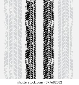 Black tire track with shadow on gray background. eps10