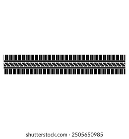 Black Tire Track Vector Illustration