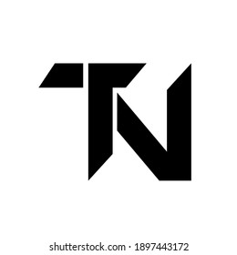 diseño de iconos de logotipo inicial de tn negro