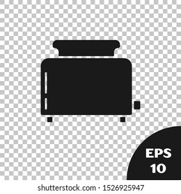 Black Toaster with toasts icon isolated on transparent background.  Vector Illustration