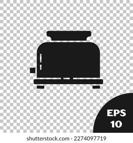 Black Toaster with toasts icon isolated on transparent background.  Vector