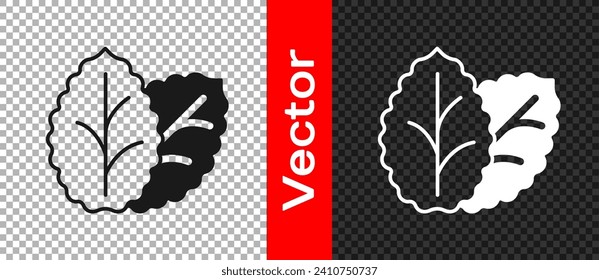 Black Tobacco leaf icon isolated on transparent background. Tobacco leaves.  Vector