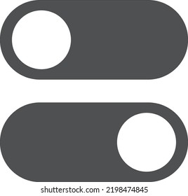 black toggle button on white background