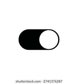 Black toggle switch button in off state