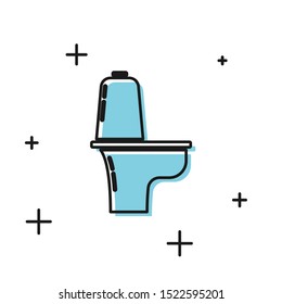 Black Toilet bowl icon isolated on white background.  Vector Illustration