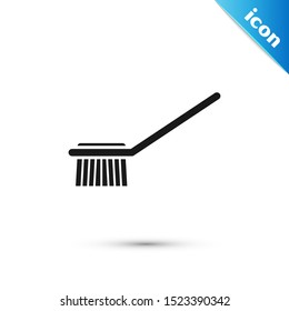 Black Toilet brush icon isolated on white background.  Vector Illustration