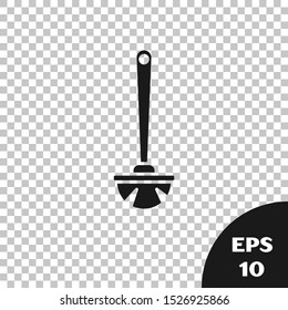 Black Toilet brush icon isolated on transparent background.  Vector Illustration
