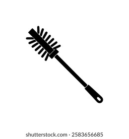 Black Toilet brush silhouette vector illustration on white background