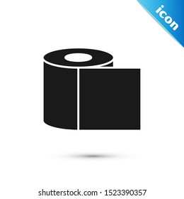 Black Toilet paper roll icon isolated on white background.  Vector Illustration