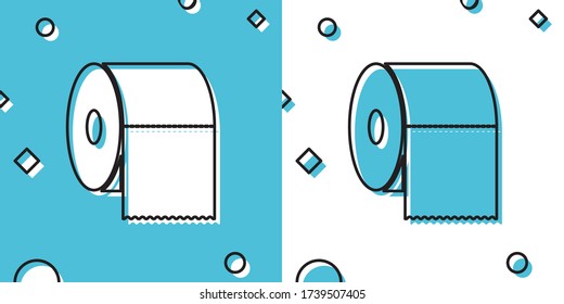 Black Toilet paper roll icon isolated on white background. Vector Illustration