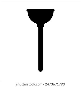 Black toilet plunger silhouette isolated on white background. Plunger icon vector illustration design.