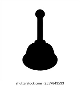 Black toilet plunger silhouette vector illustration on white background