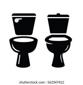 black Toilet symbol vector illustration on white