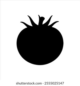 Black Tomato silhouette vector illustration on white background