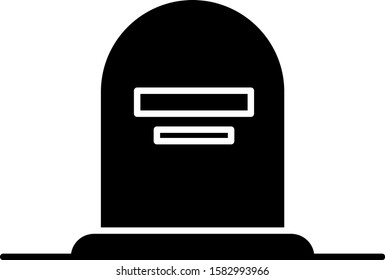 Black Tombstone with RIP written on it icon isolated on white background. Grave icon.  Vector Illustration