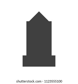 black tombstone stone on white background vector art