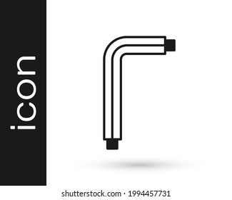 Black Tool allen keys icon isolated on white background.  Vector