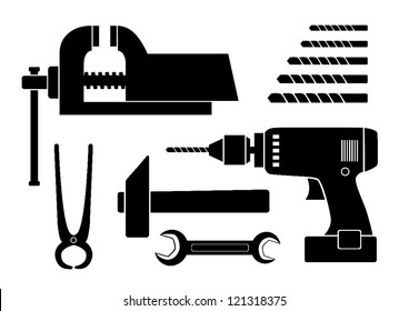 Black tool icons