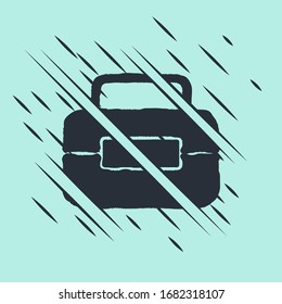 Black Toolbox icon isolated on green background. Tool box sign. Glitch style. Vector Illustration