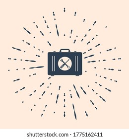Icono del Cuadro de herramientas negro aislado en fondo beige. Signo del cuadro de herramientas. Resumen de puntos aleatorios de círculo. Ilustración vectorial