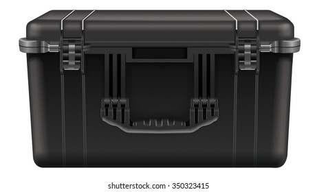 Black toolbox on white background