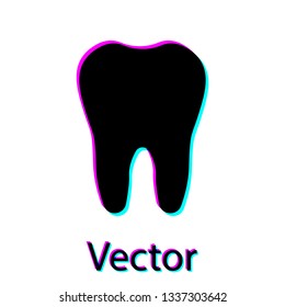 Black Tooth icon isolated on white background. Tooth symbol for dentistry clinic or dentist medical center and toothpaste package. Vector Illustration