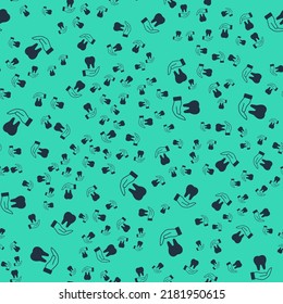 Black Tooth icon isolated seamless pattern on green background. Tooth symbol for dentistry clinic or dentist medical center and toothpaste package.  Vector