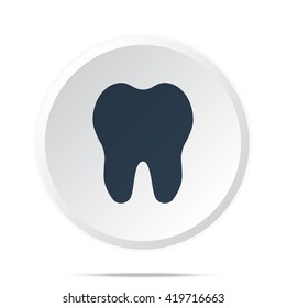 Black Tooth icon on white web button