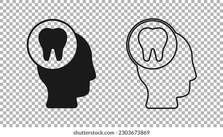 Black Toothache icon isolated on transparent background.  Vector