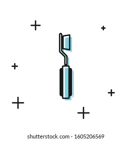 Black Toothbrush icon isolated on white background.  Vector Illustration