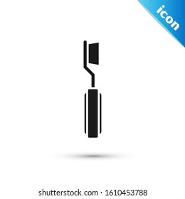Black Toothbrush icon isolated on white background.  Vector Illustration