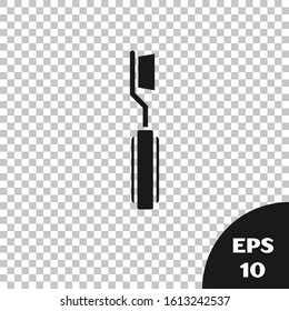 Black Toothbrush icon isolated on transparent background.  Vector Illustration