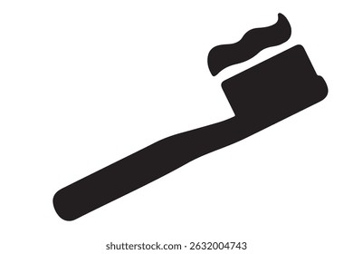 Black toothbrush with toothpaste isolated on white background