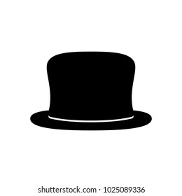 Black top hat. Culinder. Gentleman style. Mister Vector illustration