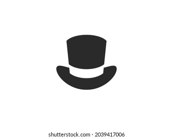 Black top hat icon. Magic top hat isolated on white background. Vector illustration